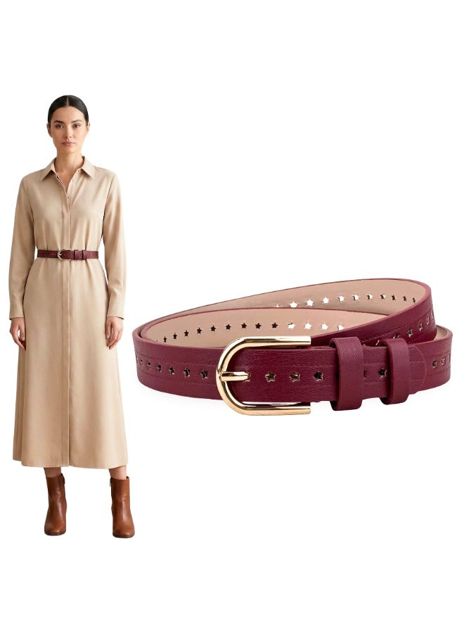 Classic Milano Women's Belt with Gift Box | Faux Leather Ladies Belt for Dresses, Jeans & Gowns | Stylish Womens Belt | Adjustable Girls Belt | Belt for Women with Elegant Buckle